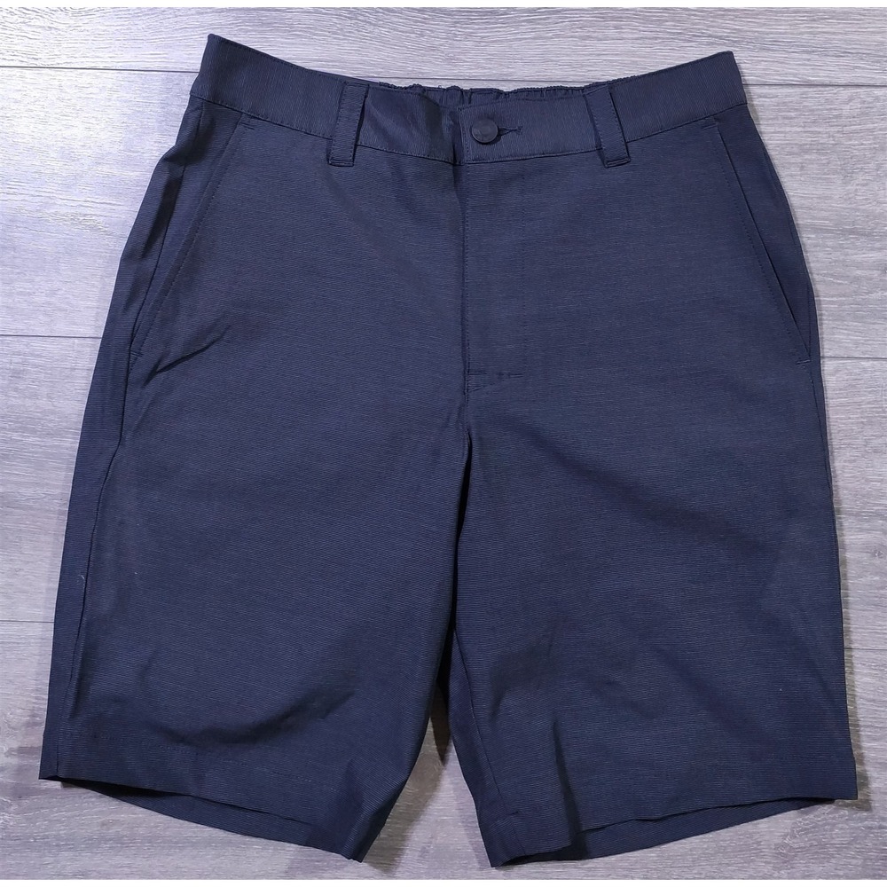 Banana Republic Comfort Flat Front Shorts 30 Black Stretch Wicking Mens